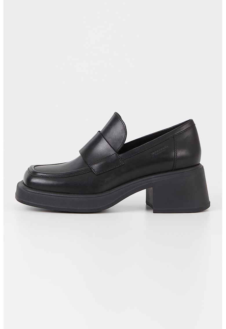 Vagabond Shoemakers Pantofi loafer de piele cu toc masiv - Negru
