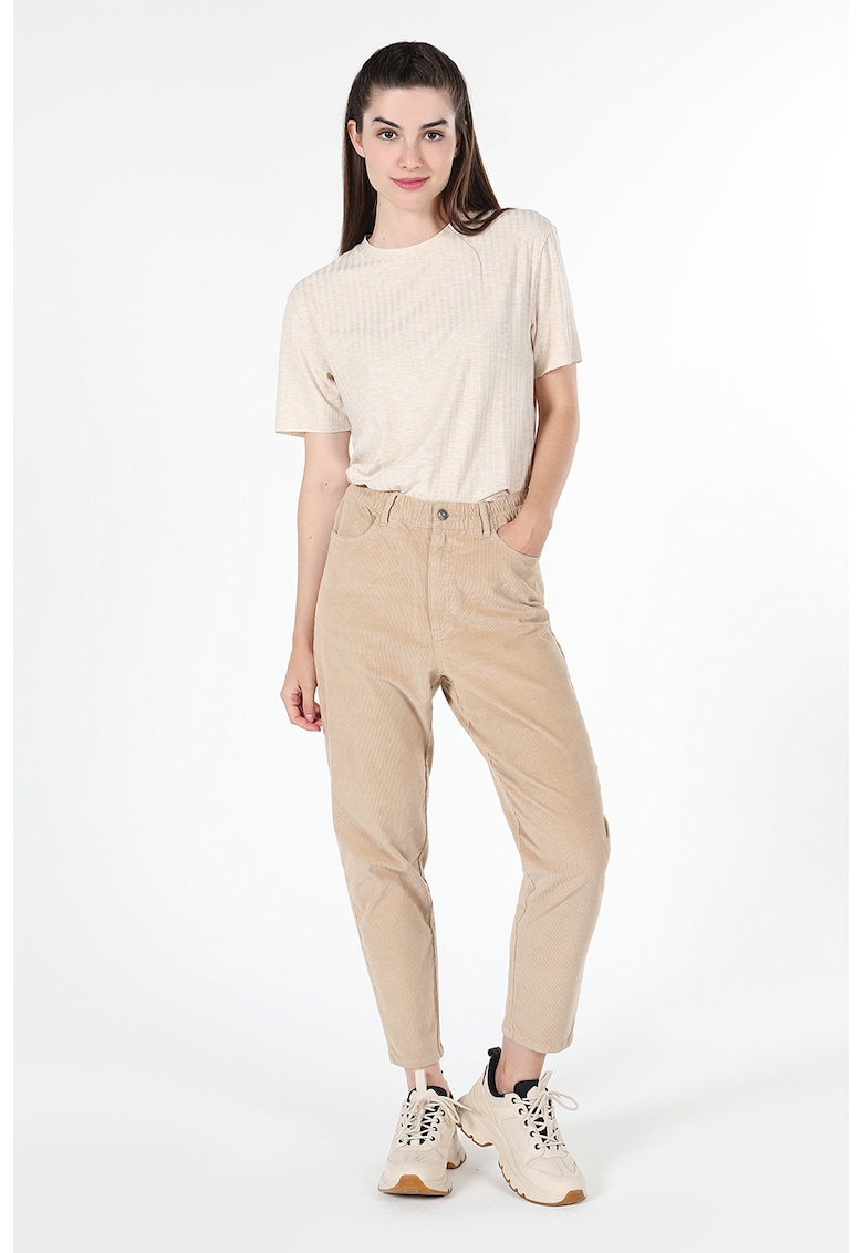 Pantaloni chino crop din reiat Pantaloni chino crop din reiat