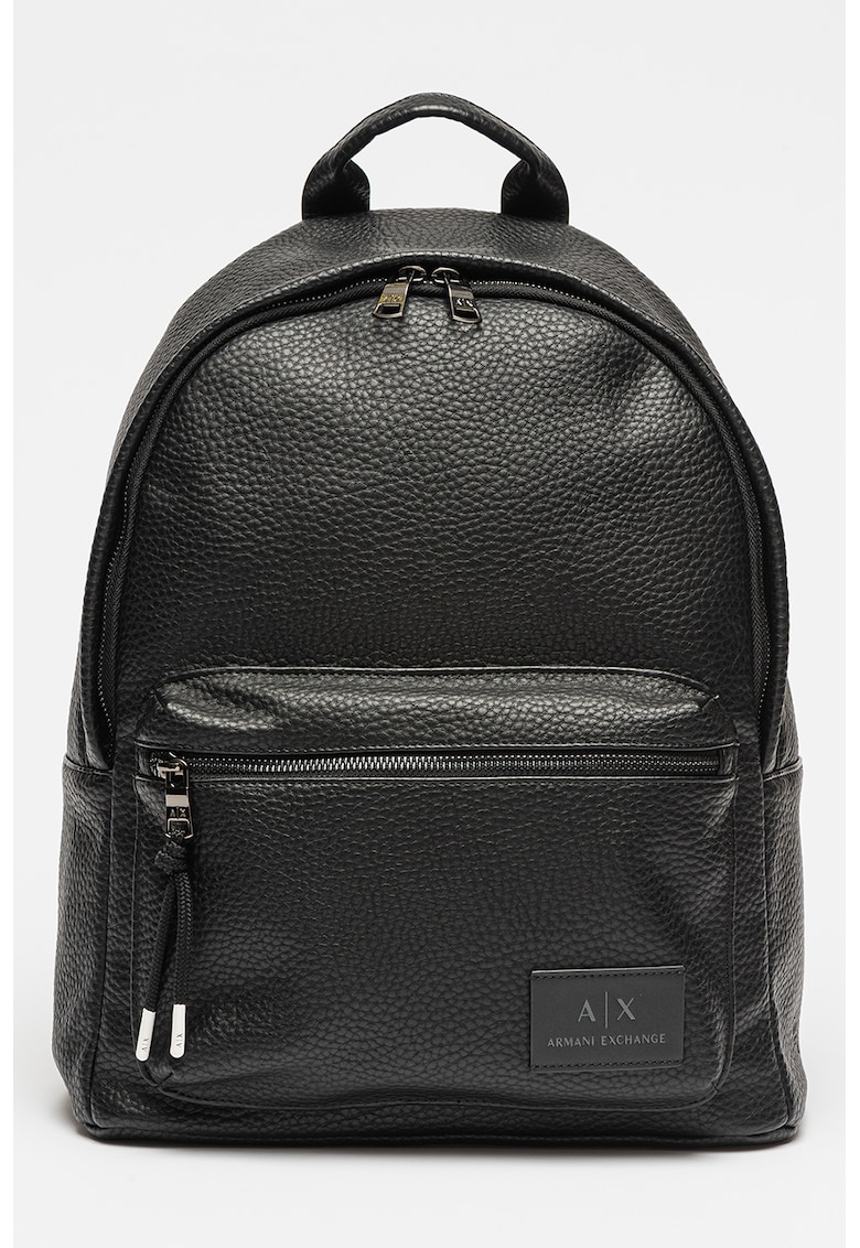 ARMANI EXCHANGE Раница от еко кожа с преден джоб с цип за Мъже ARMANI EXCHANGE Раница от еко кожа с преден джоб с цип за Мъже