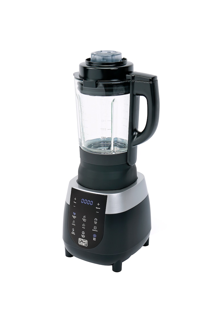 Blender - 1500w - 26000 rpm - functie incalzire 800w - reglaj electronic pentru timp si viteza - vas sticla 1 -75l - display led - 6 functii predefinite - negru/argintiu