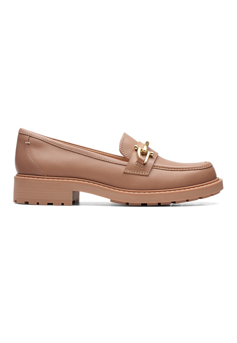 Pantofi loafer de piele cu varf rotund Orinoco Balerini imagine noua