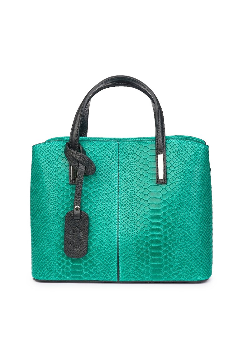 Geanta piele naturala Ella - Verde smarald