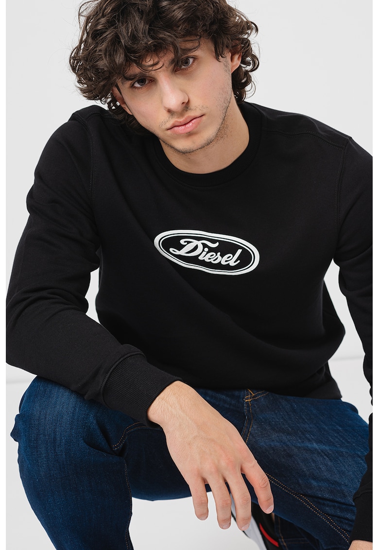 Bluza sport de bumbac cu imprimeu logo Ginn - Alb/Negru stins