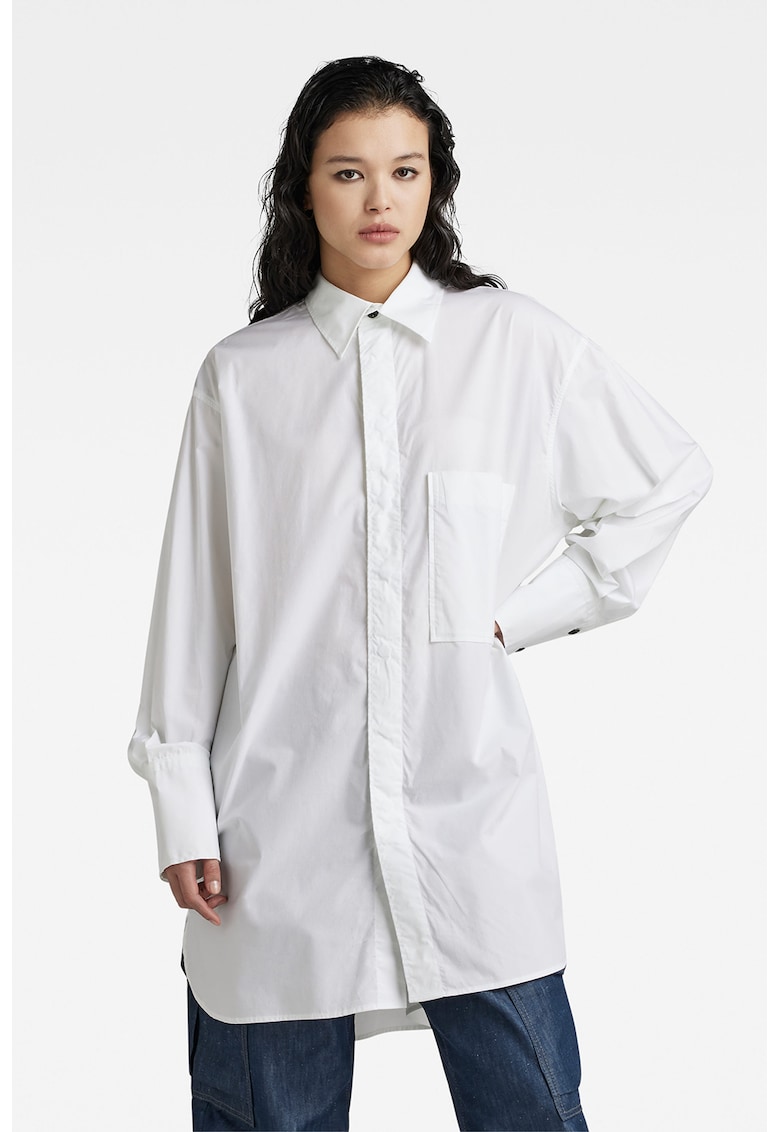 Camasa supradimensionata de bumbac - Alb