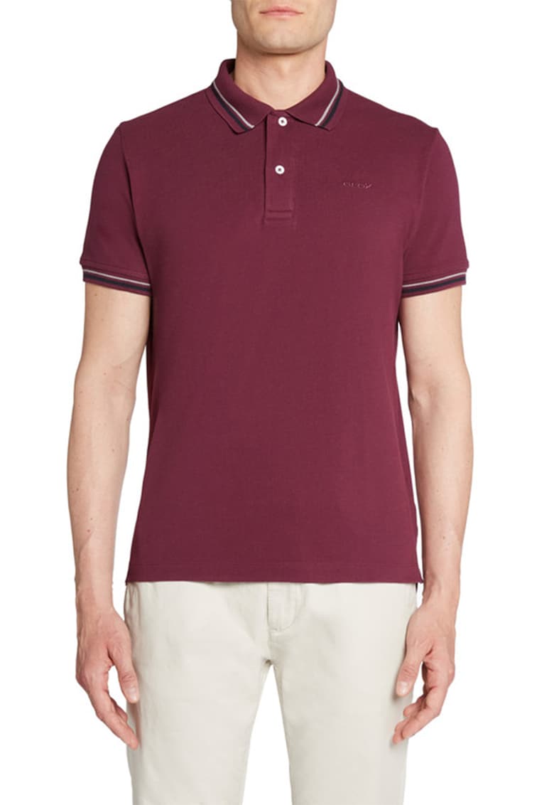 Tricou polo de bumbac cu aspect pique