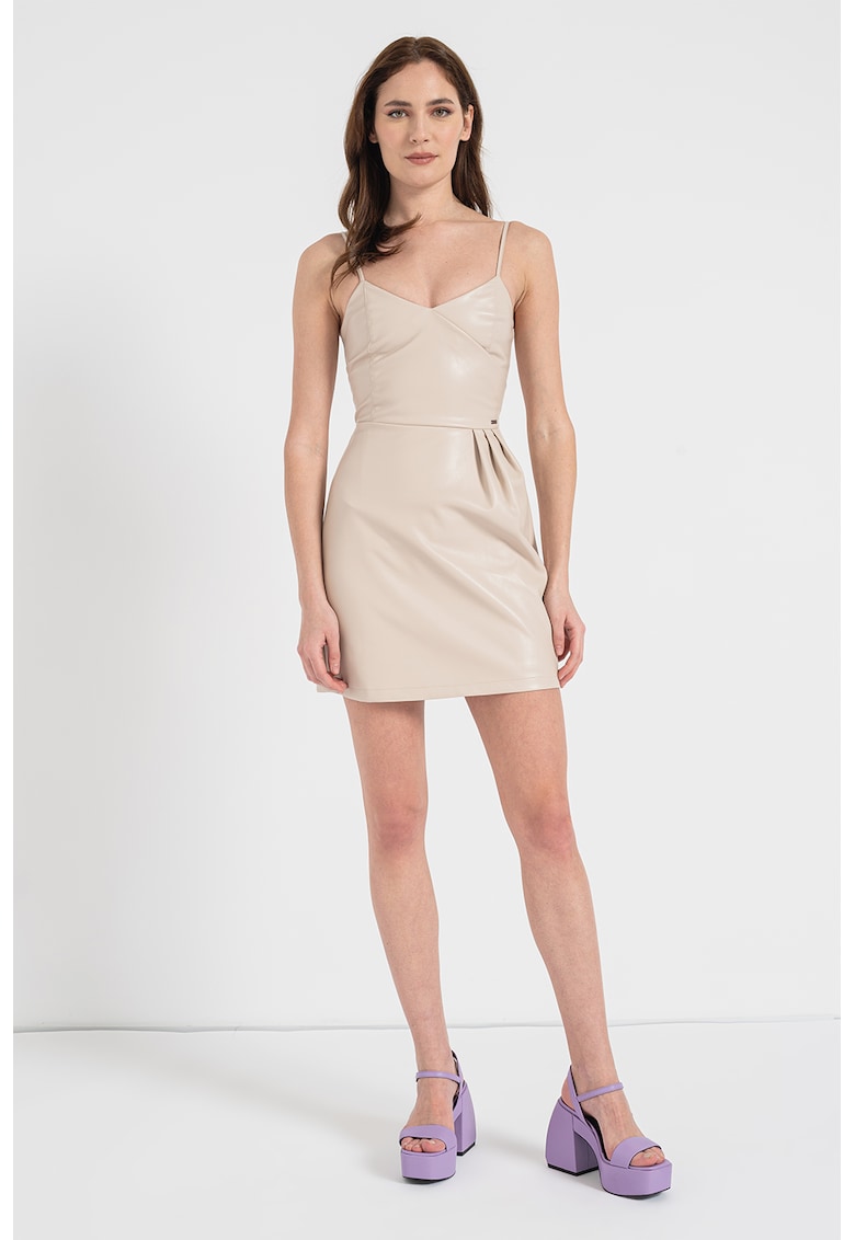 Rochie de piele ecologica fara maneci Rochie de piele ecologica fara maneci