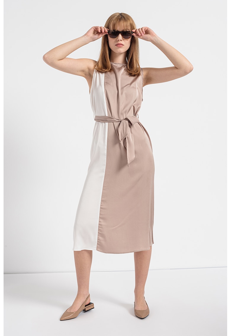 Rochie midi evazata din satin