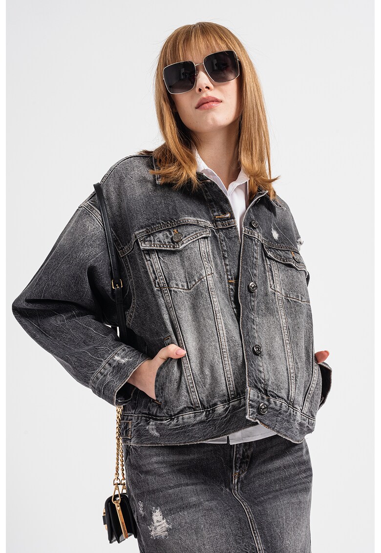 ARMANI EXCHANGE Дънково яке със захабен ефект за Жени ARMANI EXCHANGE Дънково яке със захабен ефект за Жени