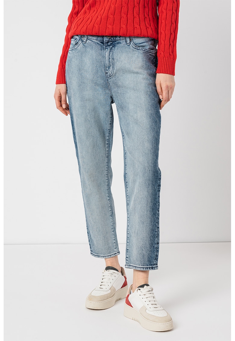 Blugi crop cu croiala boyfriend