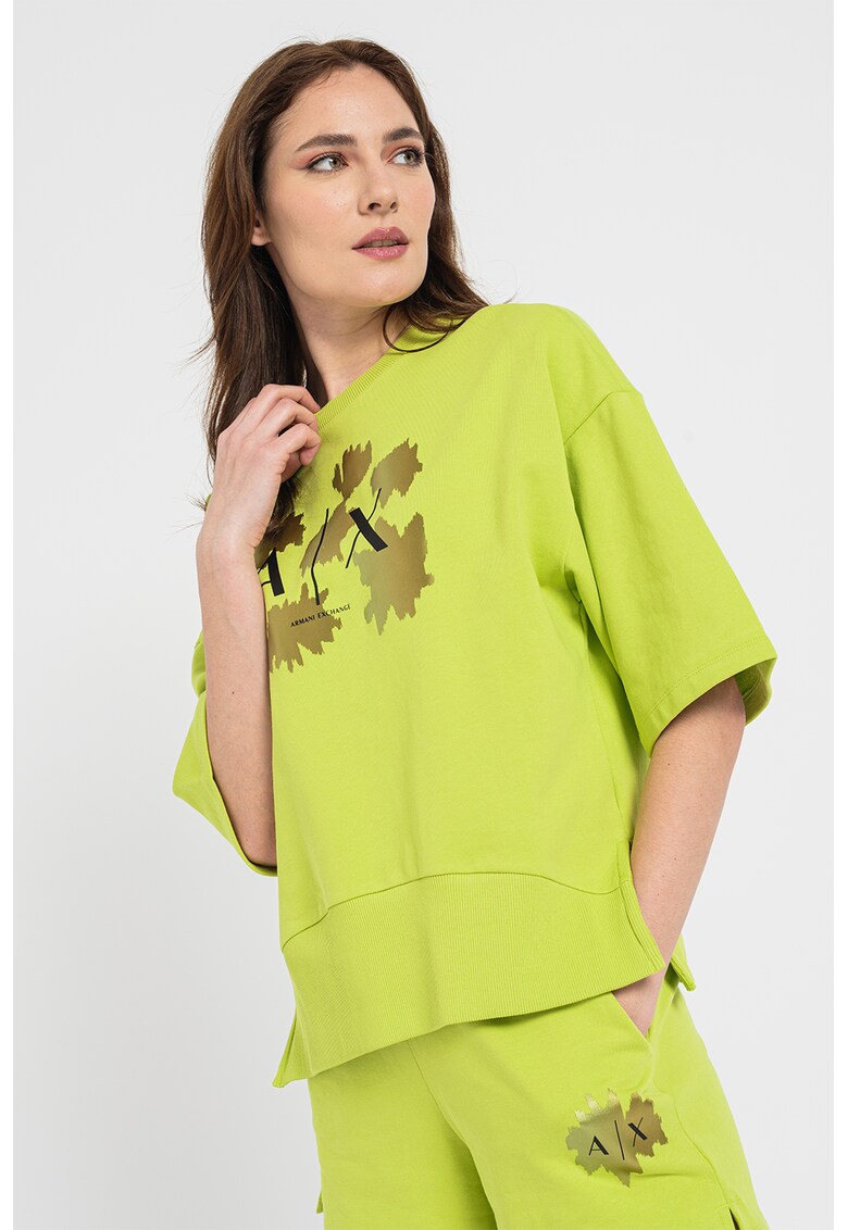 ARMANI EXCHANGE Блуза с лого и свободна кройка за Жени ARMANI EXCHANGE Блуза с лого и свободна кройка за Жени