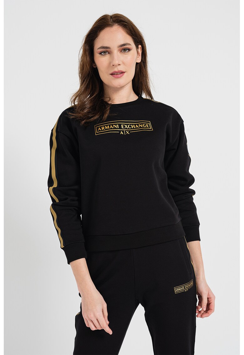ARMANI EXCHANGE Суитшърт на лога с контрастни ленти за Жени ARMANI EXCHANGE Суитшърт на лога с контрастни ленти за Жени