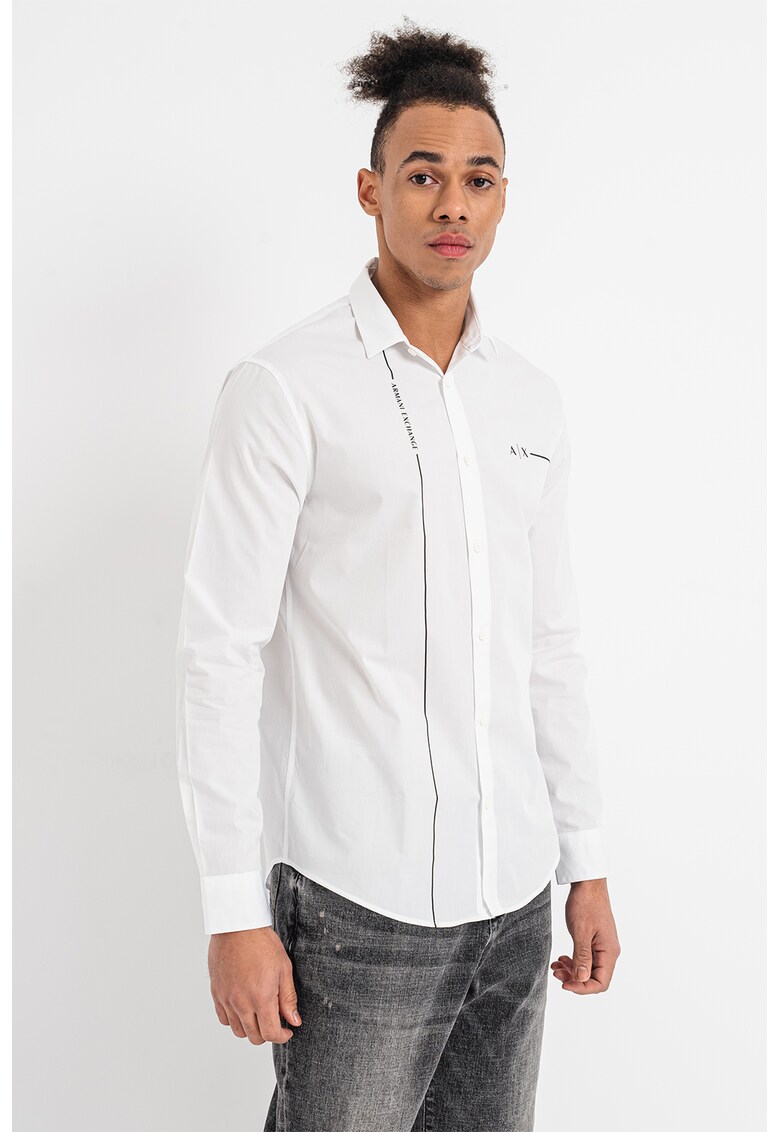 ARMANI EXCHANGE Памучна риза на лога за Мъже ARMANI EXCHANGE Памучна риза на лога за Мъже