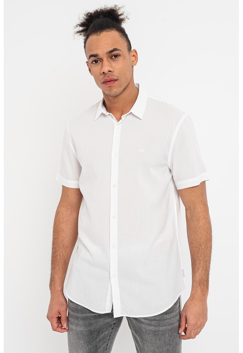 ARMANI EXCHANGE Риза от памук и модал с къси ръкави за Мъже ARMANI EXCHANGE Риза от памук и модал с къси ръкави за Мъже