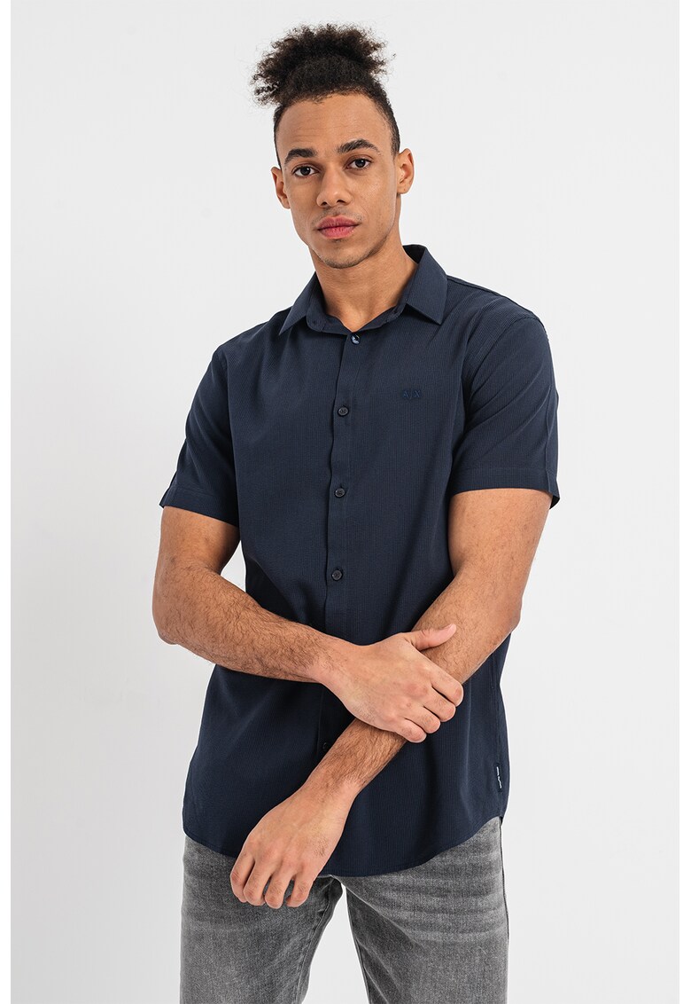 ARMANI EXCHANGE Риза от памук и модал с къси ръкави за Мъже ARMANI EXCHANGE Риза от памук и модал с къси ръкави за Мъже