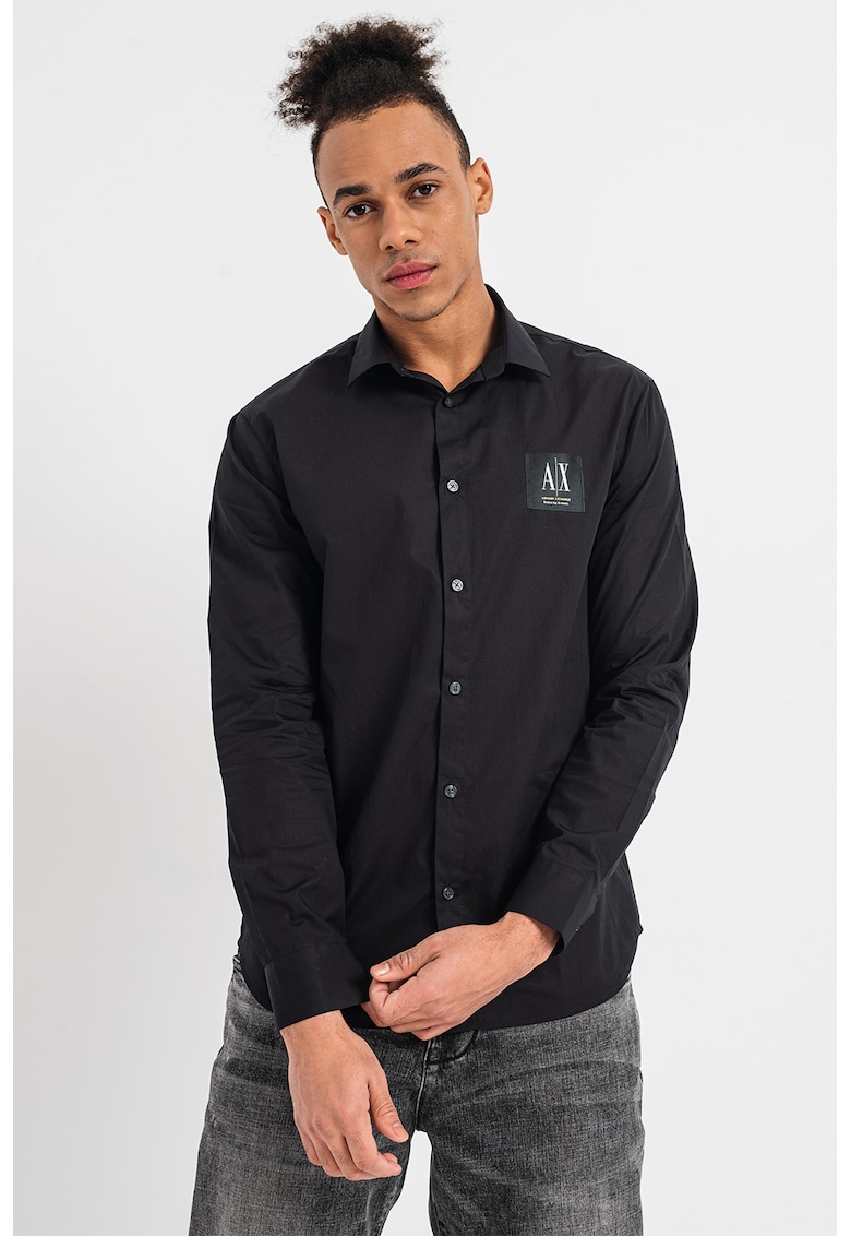 ARMANI EXCHANGE Памучна риза с лого за Мъже ARMANI EXCHANGE Памучна риза с лого за Мъже