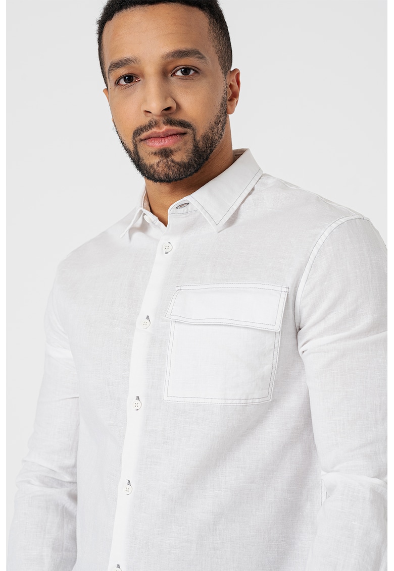 ARMANI EXCHANGE Риза с лен и памук за Мъже ARMANI EXCHANGE Риза с лен и памук за Мъже