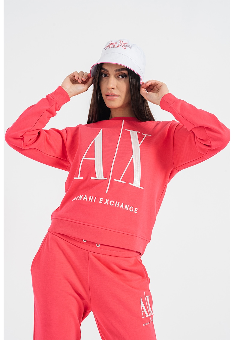 ARMANI EXCHANGE Памучен суитшърт с бродирано лого за Жени ARMANI EXCHANGE Памучен суитшърт с бродирано лого за Жени
