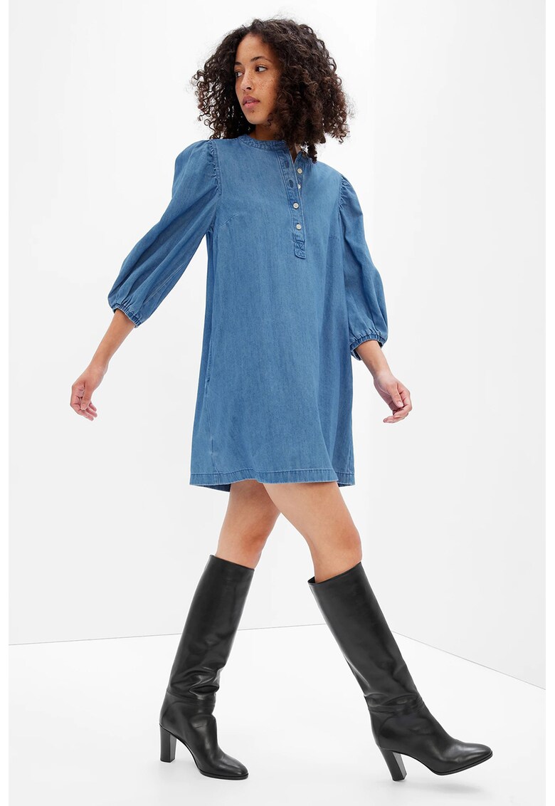 Rochie drapta de denim