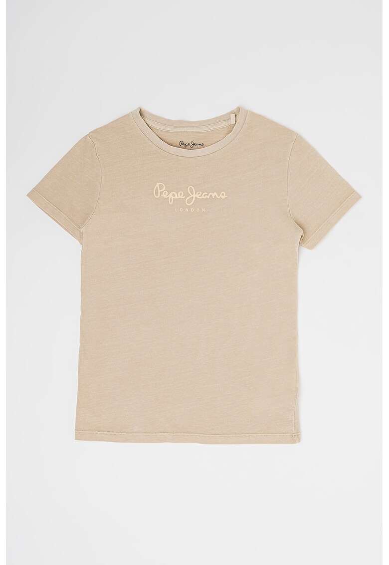 Tricou cu decolteu la baza gatului si logo West Sir