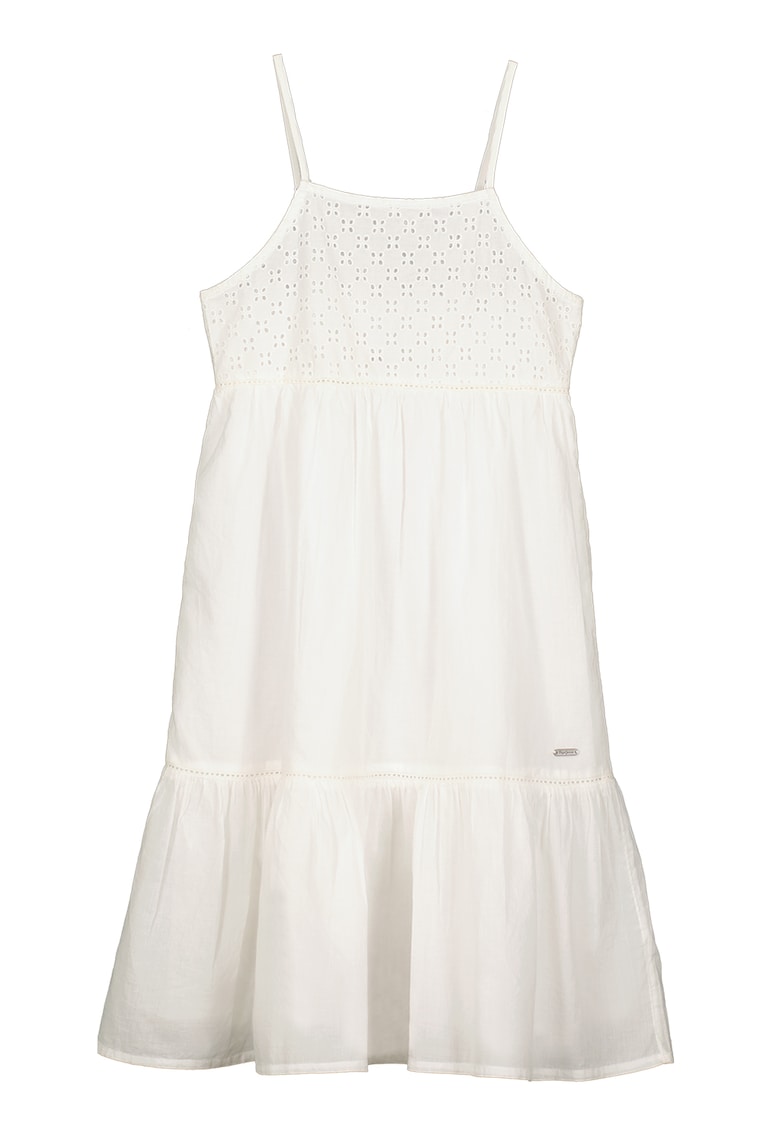 Rochie de bumbac cu broderie Sangallo