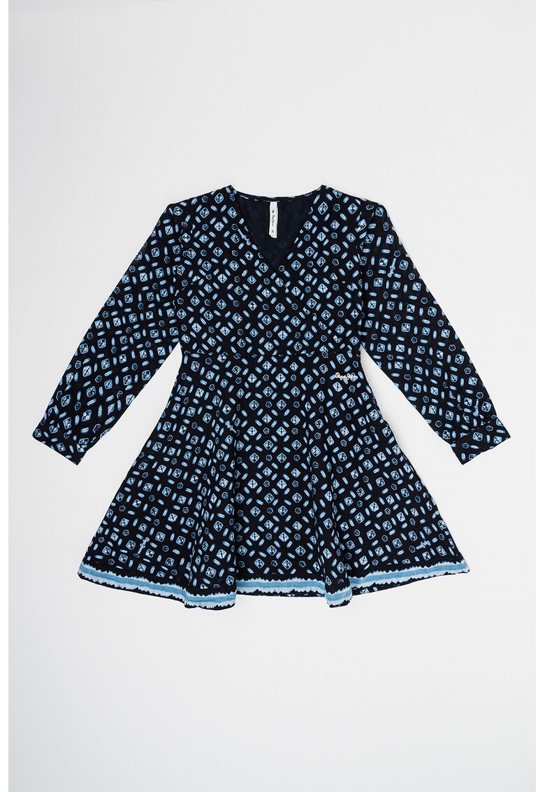 Rochie evazata cu imprimeu grafic