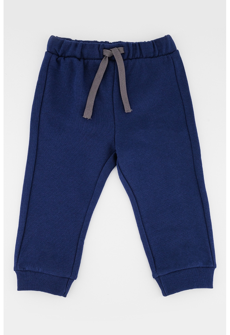 United Colors of Benetton Pantaloni de trening de bumbac cu snur in talie - Bleumarin