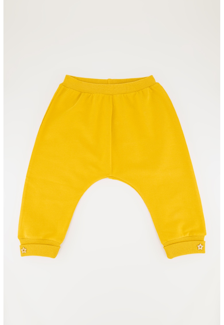 Pantaloni sport din amestec de bumbac cu talie elastica