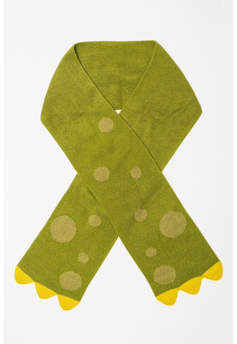  Fular tricotat cu model - Verde militar - 104 
