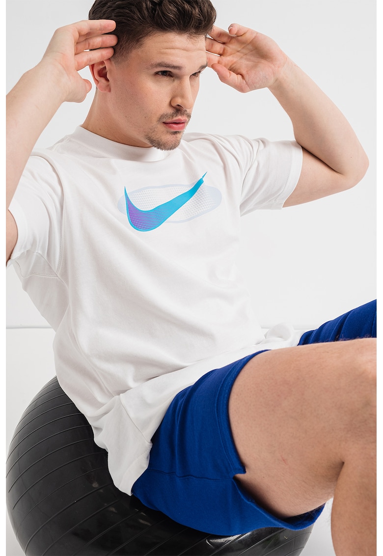 Tricou cu decolteu la baza gatului si imprimeu Retro Swoosh