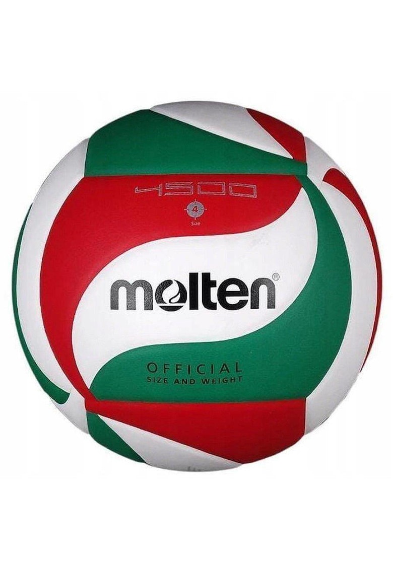 Minge volei V4M4500 piele PU - de interior - marimea 4 - alb/rosu/verde