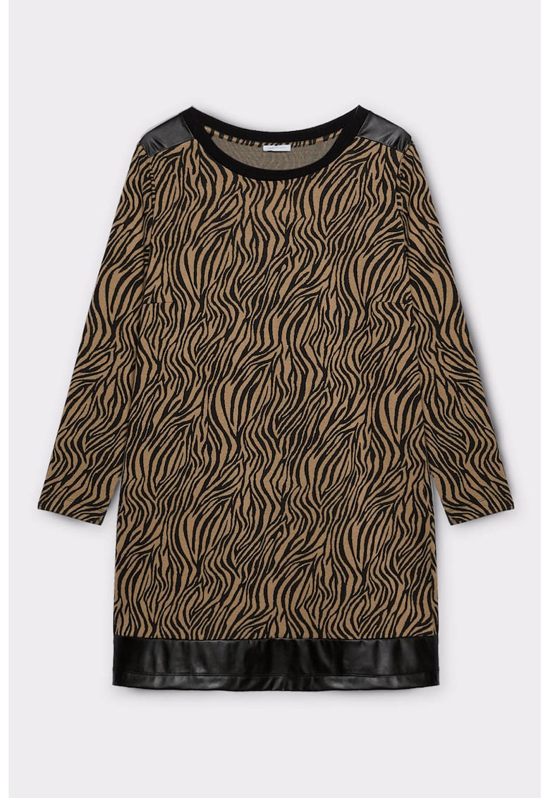 Rochie cu croiala dreapta si animal print