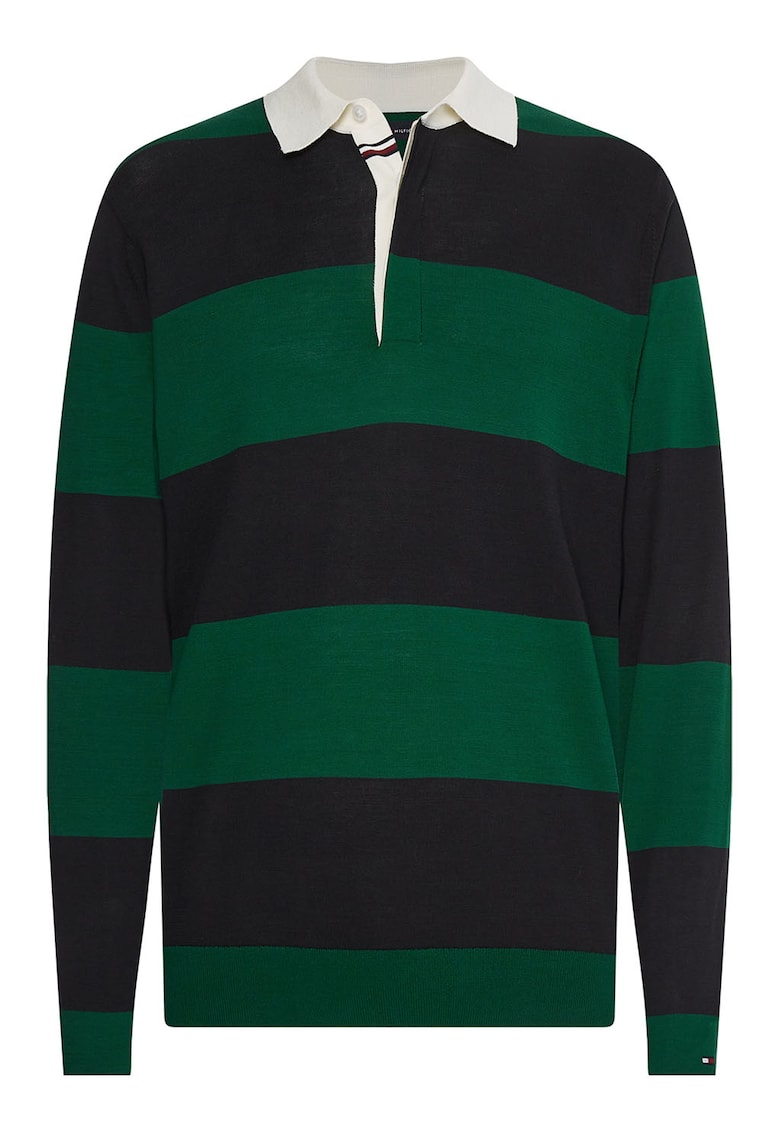 Tommy Hilfiger Памучна блуза с яка и райе за Мъже Tommy Hilfiger Памучна блуза с яка и райе за Мъже