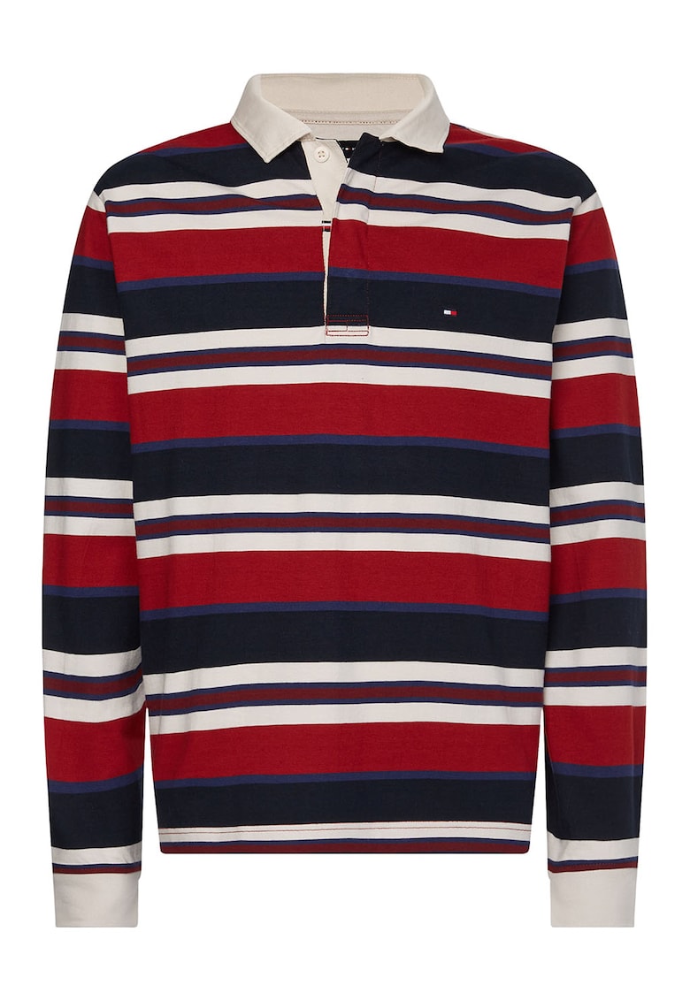 Tommy Hilfiger Блуза от органичен памук на райе с яка за Мъже Tommy Hilfiger Блуза от органичен памук на райе с яка за Мъже