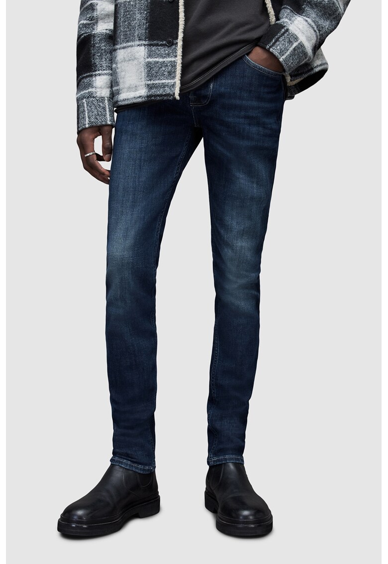 Blugi skinny cu aspect decolorat