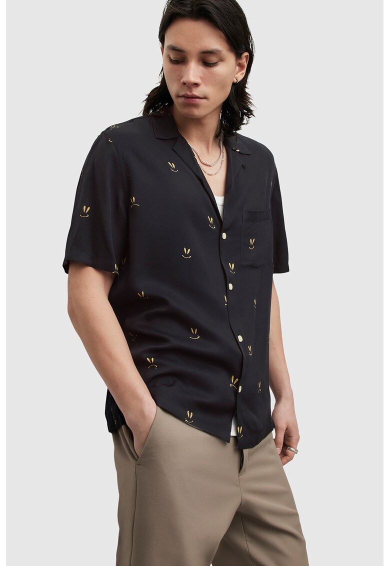 AllSaints Риза с къси ръкави и фигурална шарка за Мъже AllSaints Риза с къси ръкави и фигурална шарка за Мъже