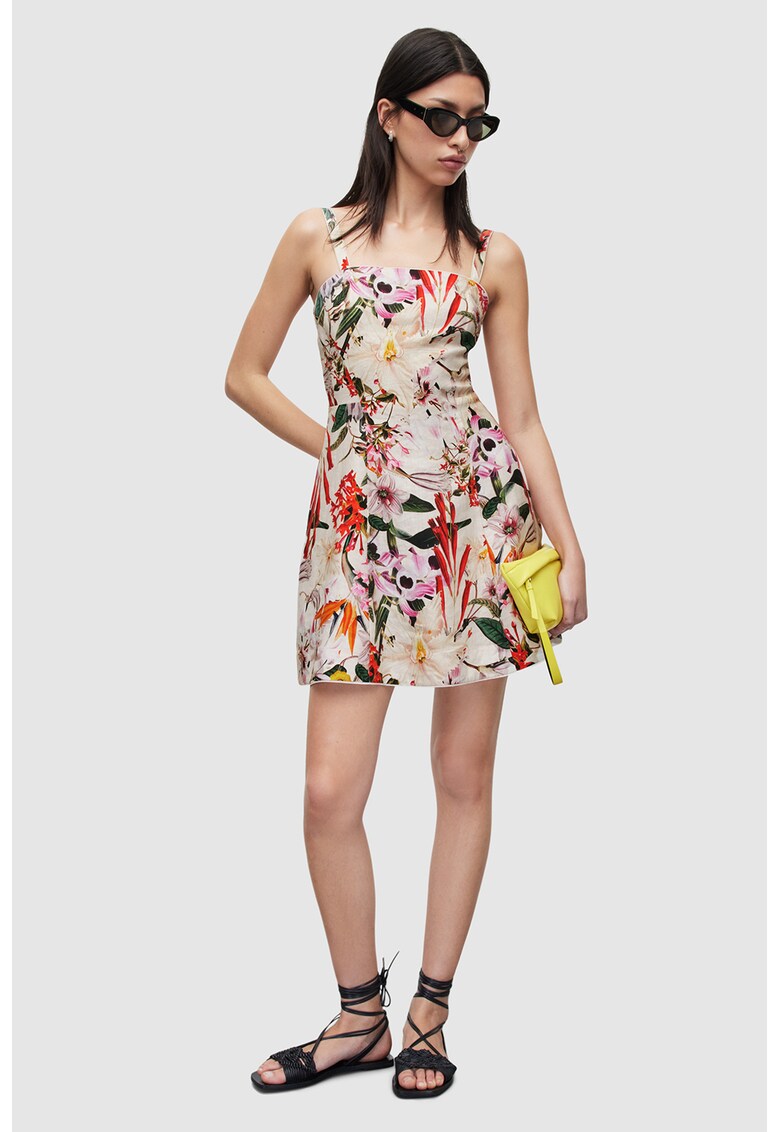 Rochie mini de in cu model floral