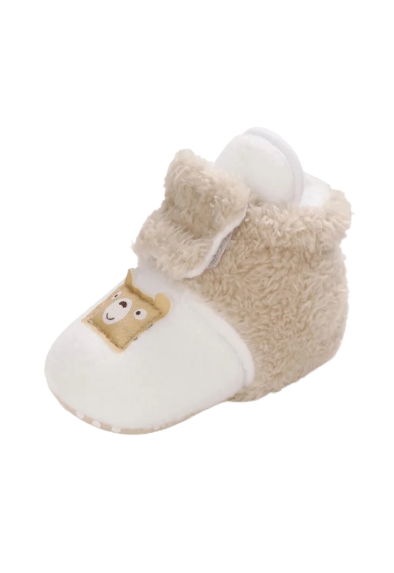 Cizme Plusate Teddy - Peste glezna - Baieti/ Fete - Alb/ Crem