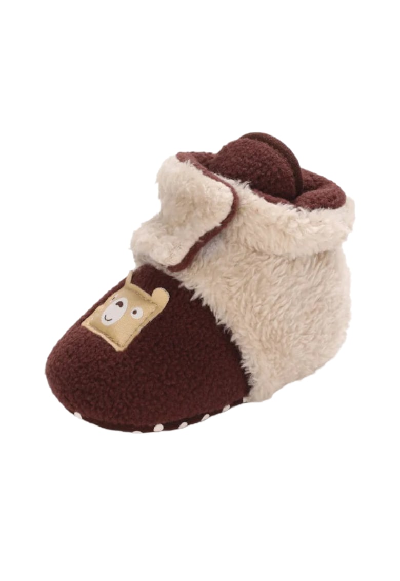 Cizme Plusate Teddy - Peste glezna - Baieti/ Fete - Visiniu/ Crem