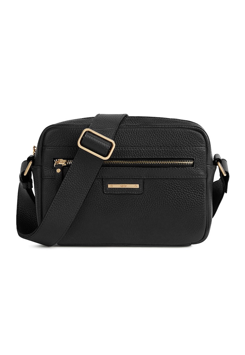 Geanta crossbody cu fermoar si aspect texturat Blandine