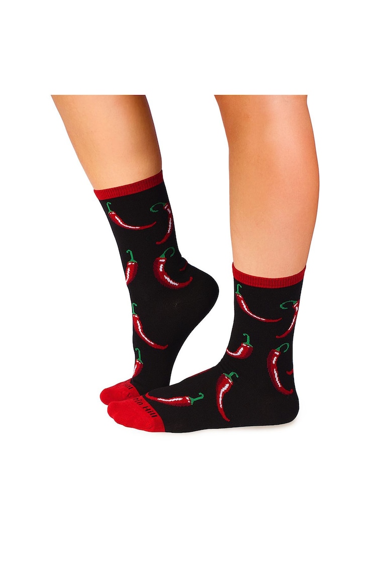 Sosete bumbac organic COLOUR COTTON MEXICO CHILI PEPPER Black