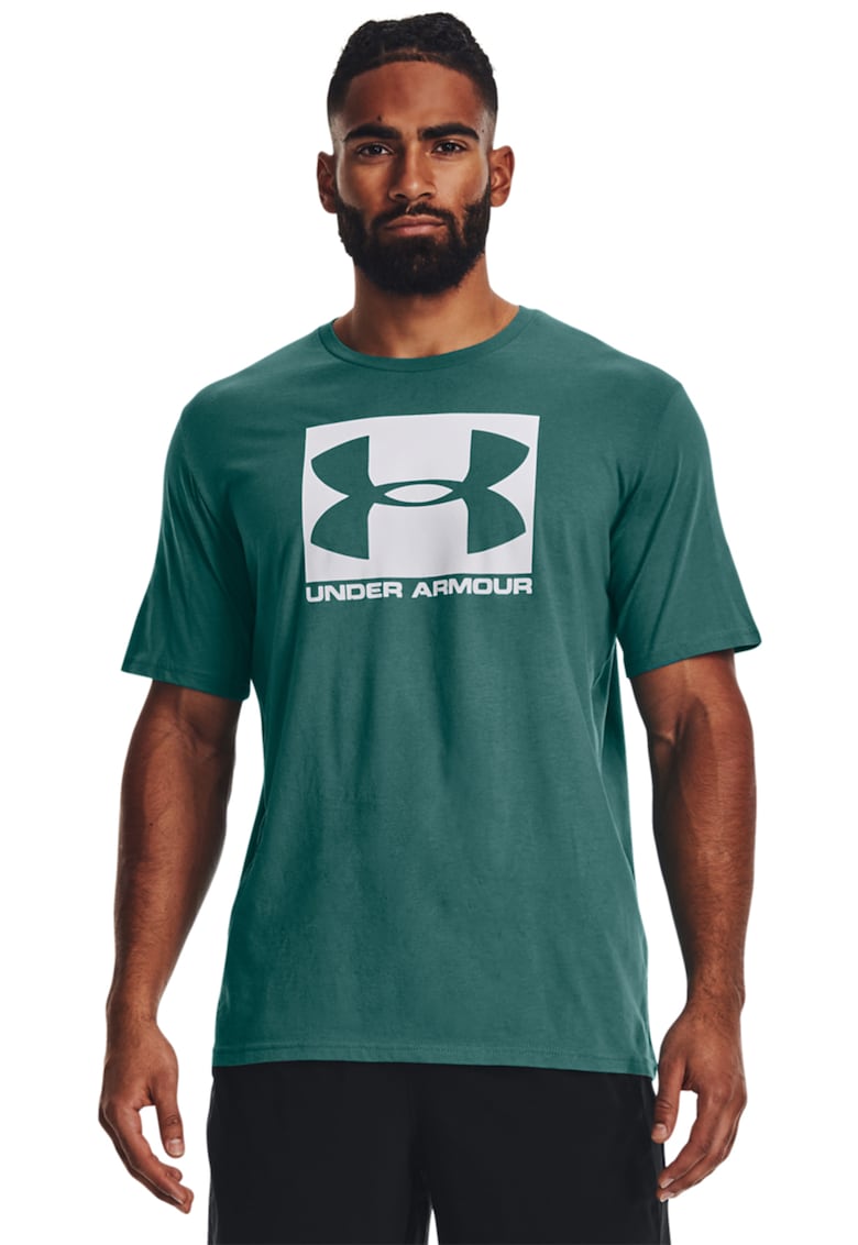 Tricou cu imprimeu logo pentru fitness Boxed - Verde persan