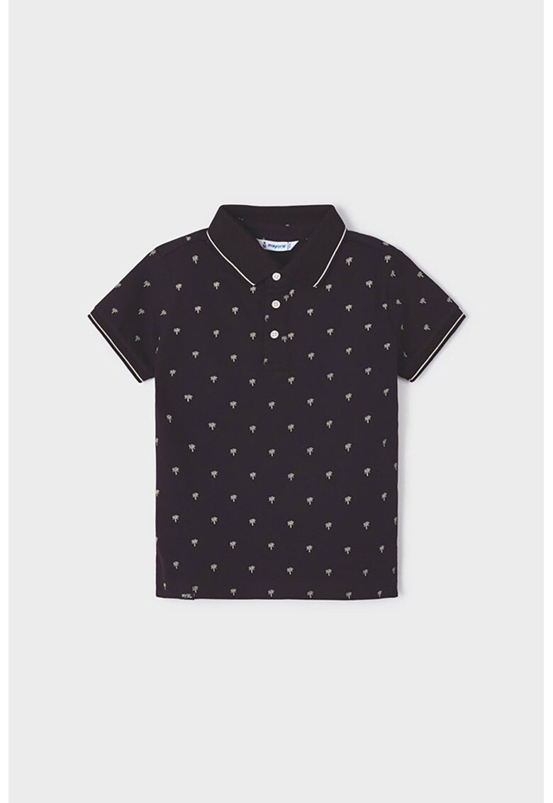 Tricou polo de bumbac cu fenta cu nasturi