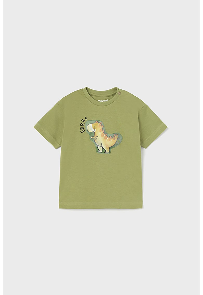 Tricou de bumbac cu aplicatie dinozaur