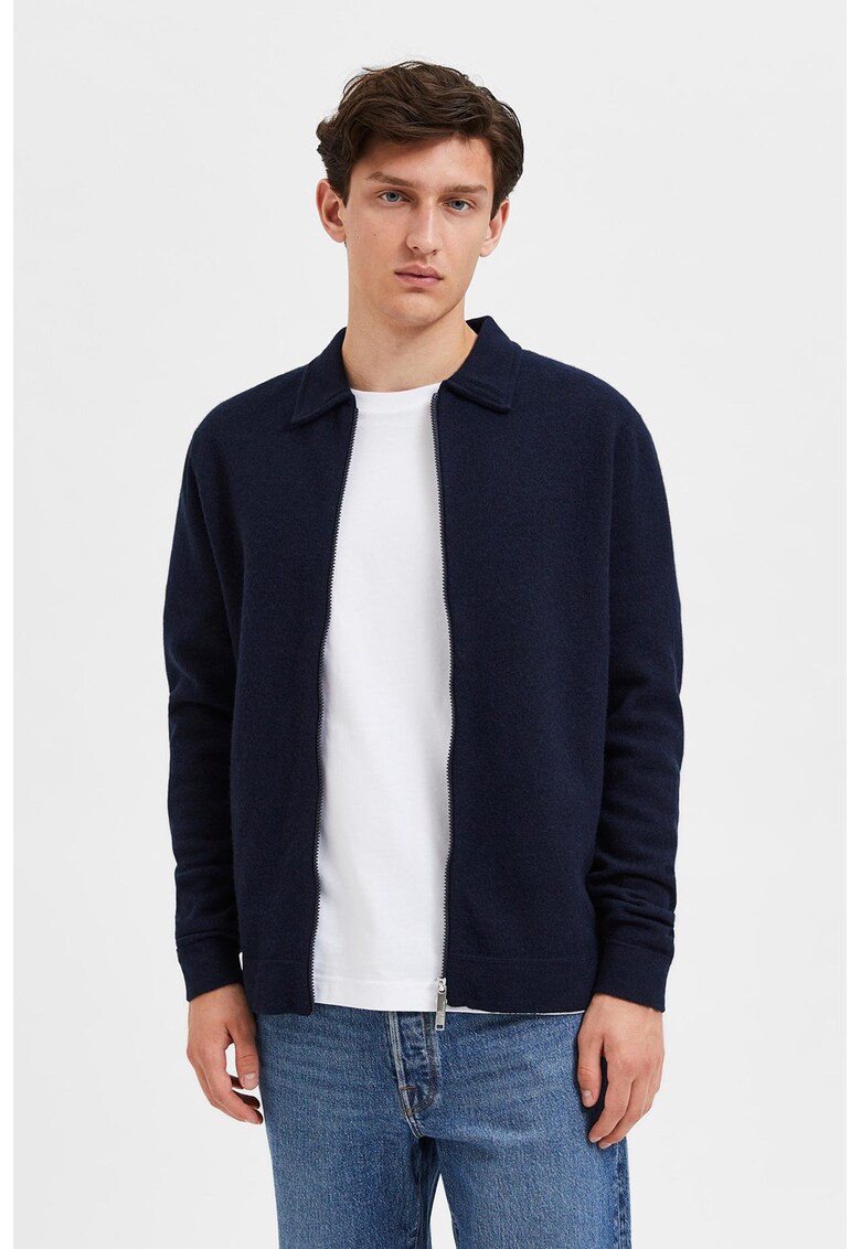 Selected Homme Жилетка от мерино с цип за Мъже Selected Homme Жилетка от мерино с цип за Мъже