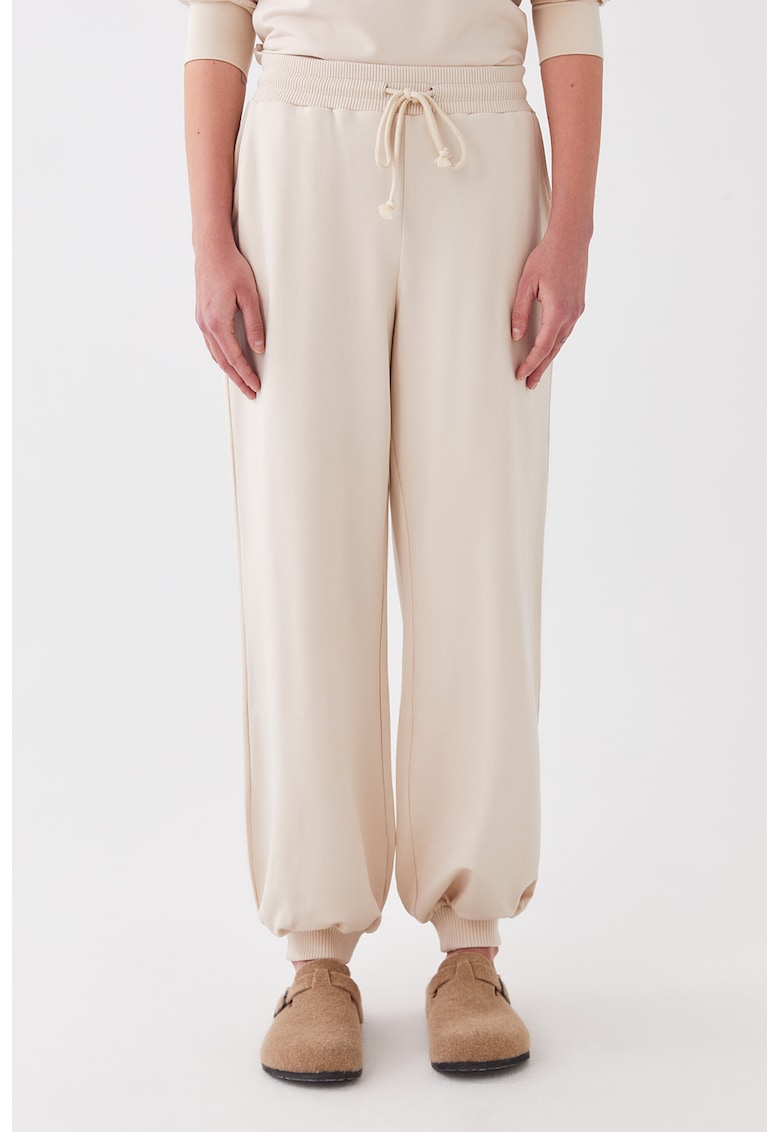 Pantaloni de pijama din amestec de modal cu snur in talie