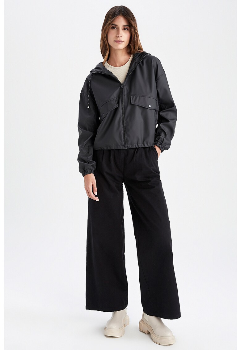 Jacheta de ploaie relaxed fit cu gluga