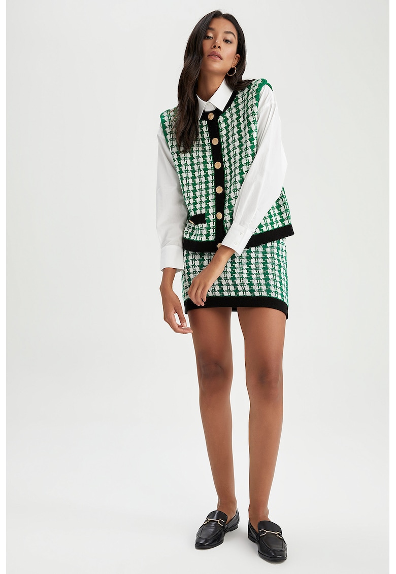 Fusta mini cu imprimeu houndstooth