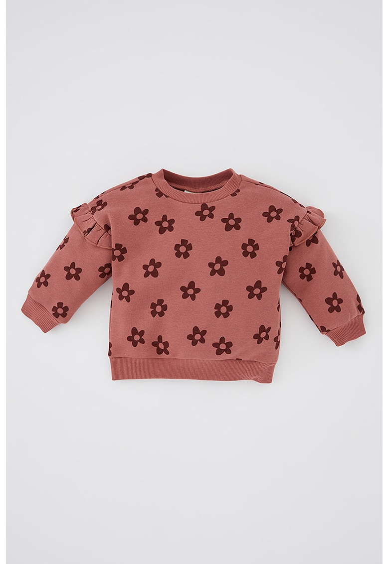 Bluza sport din amestec de bumbac cu imprimeu floral