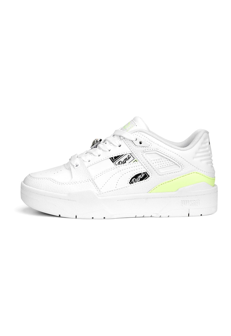 Pantofi sport de piele ecologica Slipstream RuleB - Alb/Galben neon