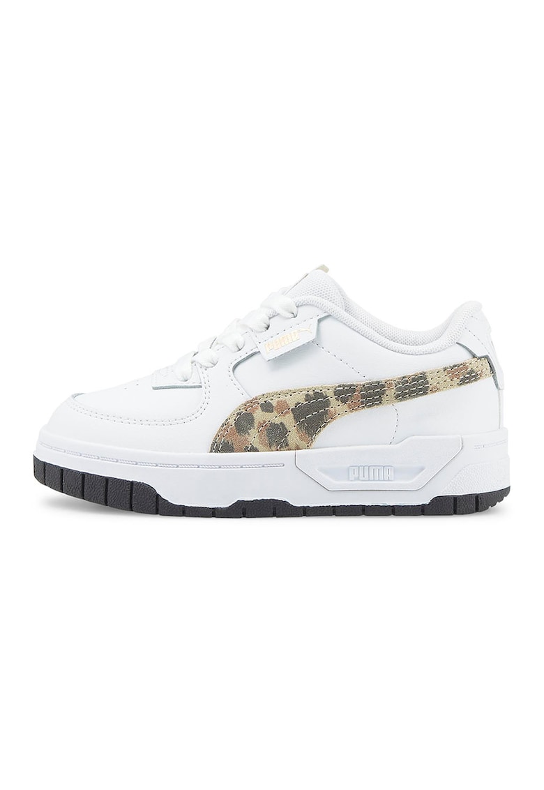 Pantofi sport cu garnituri cu animal print Cali Dream - Alb/Maro deschis